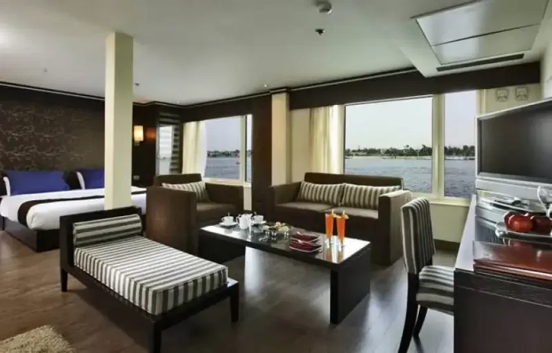 Modern and elegant cabin interior on board Luxor Aswan on MS Premium Cruise